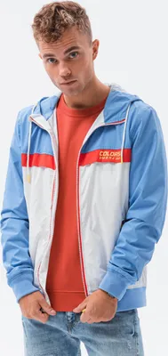 Produktbild von Ombre Herren Jacke Übergangsjacke mit Kapuze Herbst Winter Reißverschluss Taschen 100% Polyester 3 Farben S-XXL, Blau L