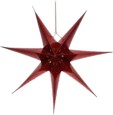 Productafbeelding van Verlichte 3D Papieren Ster met LED Verlichting voor Kerstdecoratie