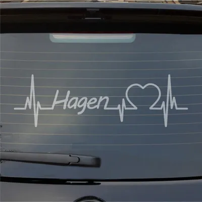 Produktbild von Heckscheibenaufkleber Hagen Herzschlag Puls Stadt Liebe 55x17 cm Milchglas Auto Aufkleber Sticker