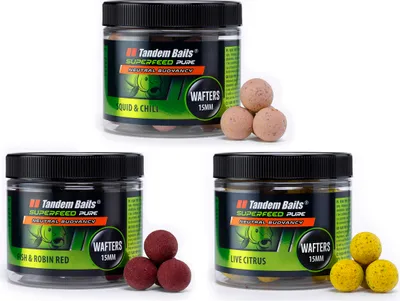 Produktbild von Tandem Baits 3er-Pack SuperFeed Pure Wafters ASH Flavour Mix, Karpfen Angeln ohne Mühe, Köder Große-Fische-Angeln, Karpfenzubehör Profis & Hobby-Angler 15 mm 70 g
