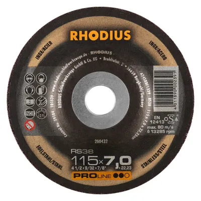 Produktbild von Rhodius Schleifscheibe RS 38 115x7,0x22,23mm Edelstahl Proline - 200432