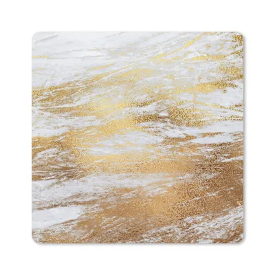 Produktbild von MuchoWow® Mauspad Mousepad Marmor - Grau - Gold 20x20 cm - Mousepads - Maus Mat - Pad - Mausunterlage - Desk Mat - Bureauartikeln