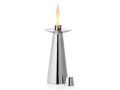 Produktbild von Philippi TIKI Tischfackel Kerze silber Windlicht Edelstahl H22 cm