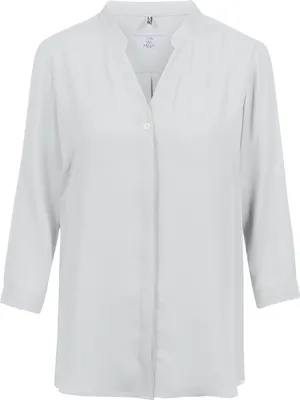 Produktbild von Greiff CHIFFON Damen Bluse 3/4-Arm V-Neck Regular Silbergrau 32