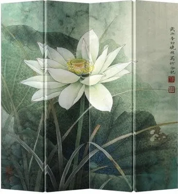 Produktbild von Fine Asianliving Paravent Raumteiler Spanische Wand Trennwand Room Divider Raumtrenner Sichtschutz Japanisch Orientalisch Chinesisch L160xH180cm Bedruckte Canvas Doppelseitig Asiatisch
