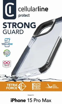 Obrázek produktu pro Ultra ochranné pouzdro Cellularline Tetra Force Shock-Twist pro Apple iPhone 15 Pro Max, 2 stupně ochrany, transparentní