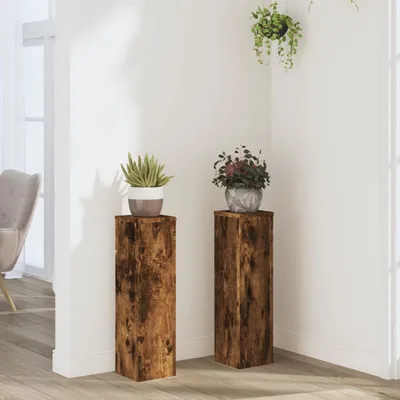 Produktbild von Hochwertig Pflanzenständer 2 Stk. Räuchereiche 17x17x60 cm Holzwerkstoff 852937