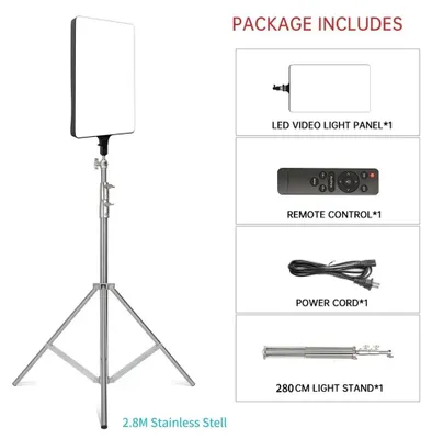 Obrázok produktu pre LED panelové svietidlo, nastaviteľná farba svetla, plynulá regulácia jasu, statív s výškou 280 cm