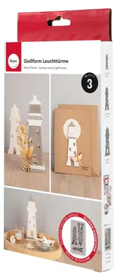 Produktbild von Rayher Silikon Gießform Leuchttürme, Form mit 3 Einzelmotiven, Formgröße 14,5 x