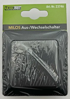 Produktbild von MILOS Wechsel-Schalter UP anthrazit 250V/ 10A inkl. Rahmen Steckanschluss