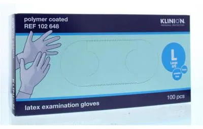 Productafbeelding van Klinion Onderzoekshandschoen prot latex maat L poedervrij (100 stuks)