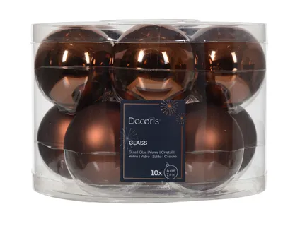 Produktbild von Weihnachtskugeln Glas 6cm x 10 Stück - Espressobraun