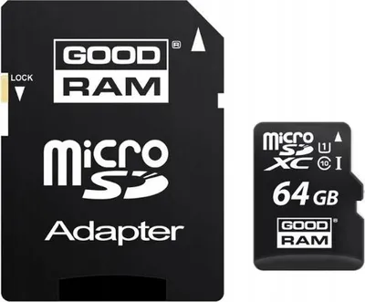 Obrázok produktu pre Pamäťová karta GOODRAM 64 GB Micro SDHC Class 10 + adaptér SD Original