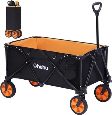 Produktbild von Famanu Handwagen Faltbar mit verstellbarem Griff - Schwarz