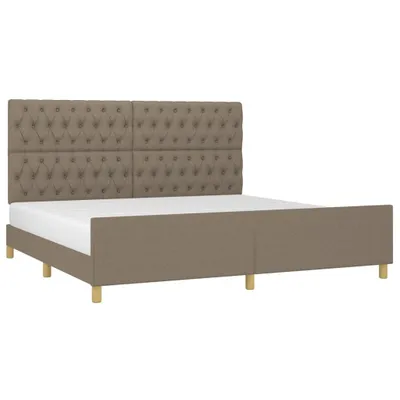 Produktbild von "Winterschlussverkauf "Bettgestell - CLORIS - Doppelbett - Robust und langlebig - mit Kopfteil Taupe 200x200 cm - Einfache Montage - Stoff - NeuMöbel5665980