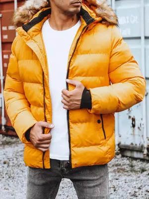 Produktbild von Dstreet Herren lang Steppjacke Schaute gelb XXL