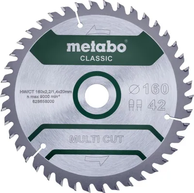 Produktbild von Metabo Sägeblatt multi cut - classic, 160x20 Z42 FZ/TZ 5° /B