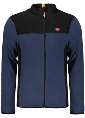 Immagine prodotto di Giacca con cappuccio da uomo, blu, in pile, con zip e ricami