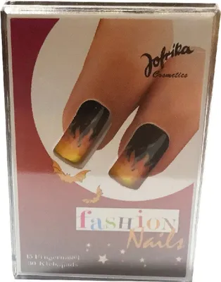 Produktbild von R46502 gelb-schwarz Damen Fashion Nails Halloween Flamme