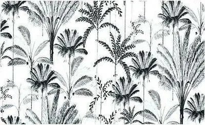 Zdjęcie produktu dla MATA DIATOMITOWA 45x75 cm biała w czarne palmy