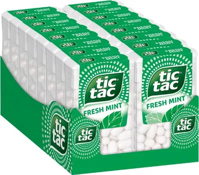A display box of Tic Tac Fresh Mint candies.
