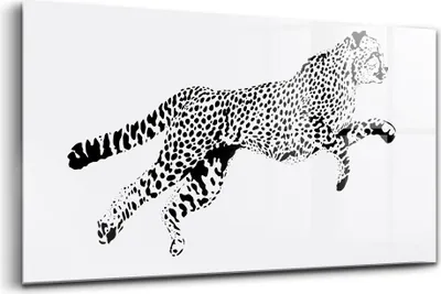 Obrázok produktu pre Obraz z tvrdeného skla - Maľovanie Stien - Temperované Sklo - 120x60 cm - Silueta pantera