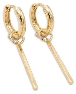 Produktbild von 375 Echtgold Creolen mit Stabanhänger minimalistisch Damen