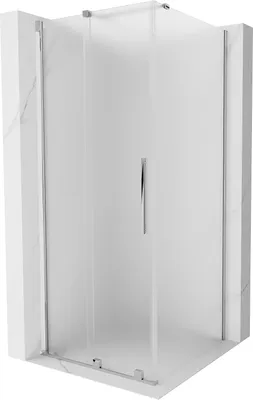 Image de Mexen Velar paroi de douche coulissante 90 x 90 cm, verre laiteux, chrome - 871-090-090-31-01