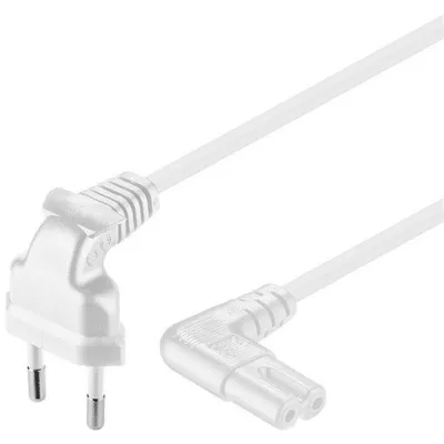 Image de Wentronic Goobay Câble de raccordement Euro coudé des deux côtés, 1,5 m, blanc