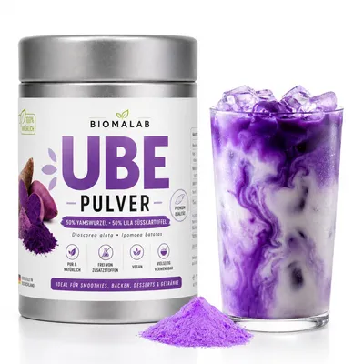 Produktbild von Biomalab Ube Pulver 150g – Premium Purple Yam & Lila Süßkartoffel