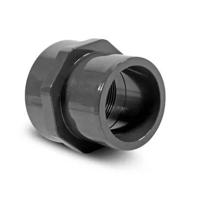 Produktbild von Mega Draadsok PVC-U 40/50 mm x 1 1/2 inch lijmmof/spie x binnendraad 10bar grijs