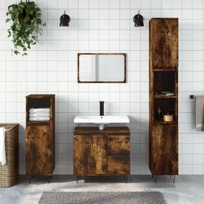 Produktbild von Badschrank Räuchereiche 30x30x190 cm Holzwerkstoff