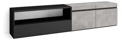 TV-Lowboard 200x45x35 cm, Zement, für TVs bis 80"