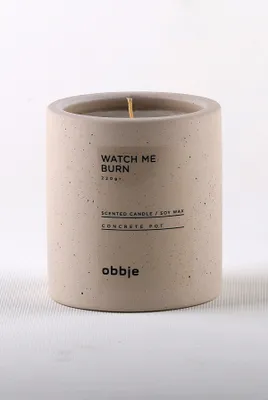 Image de Evila Originals, Watch Me Burn Verti, bougie, beige, 100 % BÉTON, 8,5 x 8,5 x 9 cm