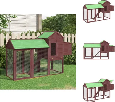 Obrázok produktu pre vidaXL Kurník moka 193x65x117 cm z masívneho borovicového dreva - Príbytky a výbehy pre malé zvieratá