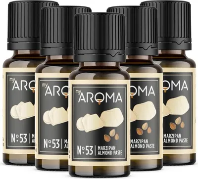Produktbild von myAROMA Flavour Drops – Marzipan 5x10ml, Zuckerfrei, Kalorienfrei & Vegan, Natürliches Aroma für Küche und Getränke, Nr. 53