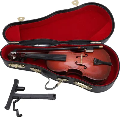 Obrázok produktu pre Miniatúrny model violončela so stojanom na sláčik Drevený mini hudobný nástroj replika pre dekoráciu spálne kancelárie