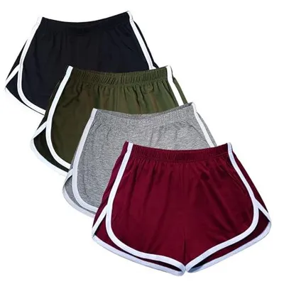 Produktbild von 4er-Pack Damen Baumwolle Yoga Tanz Kurze Hosen Sport Shorts Sommer sportlich Radfahren Wandern Sport Shorts