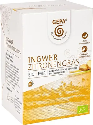 Produktbild von GEPA Tee + fair, Ingwer Lemongras Tee, PG=20ST