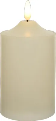 Produktbild von LED Kerze mit Timer Outdoor Kunststoff 7,5x15cm Creme / Warmweiß