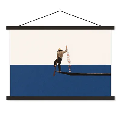Produktbild von MuchoWow® Textilposter Frau - Komplimente - Abstrakt 90x60 cm mit schwarzem Rahmen - Aufhängungssatz