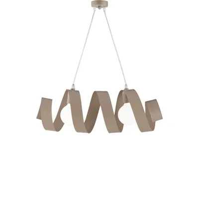 Zdjęcie produktu dla Helix - Lampa wisząca z matowego, gołębiego szarego lakierowanego żelaza z regulowanym kablem elektrycznym, 2 światła, dł 54 x 20 cali - BL141-2-TO