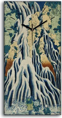Produktbild von Leinwand Wanduhr Wandkunst Uhr 30x60 Malerei Asiatische Wasserfall Wellen Kunst - schwarze Hände