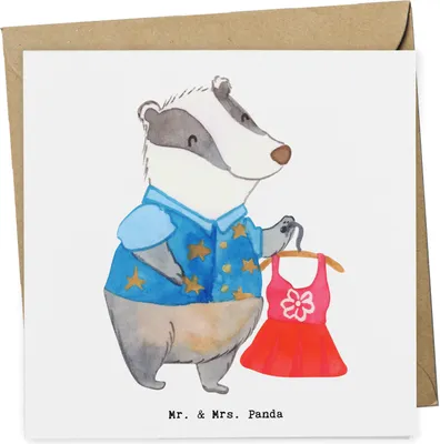 Produktbild von Mr. & Mrs. Panda doppelkarte Modeverkäufer Herz - Weiß - Geschenk, Fashion Store, Glückwunschkarte, Verkäufer, Klappkarte, faltkarte, anlasskarte, Grußkarte