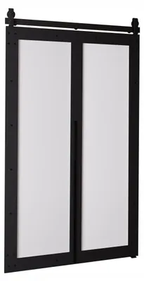 Produktbild von KierMoebel Schiebetür Komplettset QUDIO M2 Schwarz + Weiß 106x205x3,2 cm Wohnzimmer Schiebetür