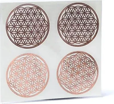 Produktbild von Metallaufkleber „Blume des Lebens“ in Roségold, 4 Stück – 35 cm, Set mit 2 Stück – 3,5 cm