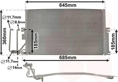 Produktbild von VAN WEZEL 37005241 Kondensator Klimaanlage Klimakondensator für OPEL VECTRA B (36)