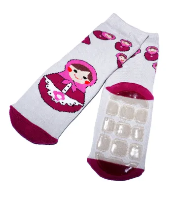 Produktbild von Kinder ABS-Socken aus Baumwolle Matroschka Grau Größe 27-30