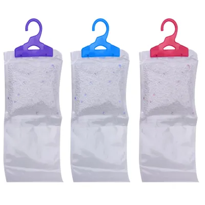 Produktbild von 3er Set Duft Luftentfeuchter zum Aufhängen 210g Granulat mit 500 ml Beutel Entfeuchter Kleiderschrank