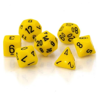 Imagen del producto de Rpg Dice Sets Yellow/black Opaque Polyhedral 7-die Set – Dados – Chessex